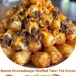 Bacon Cheeseburger Stuffed Tater Tot Cones Bacon Cheeseburger Stuffed Tater Tot Cones